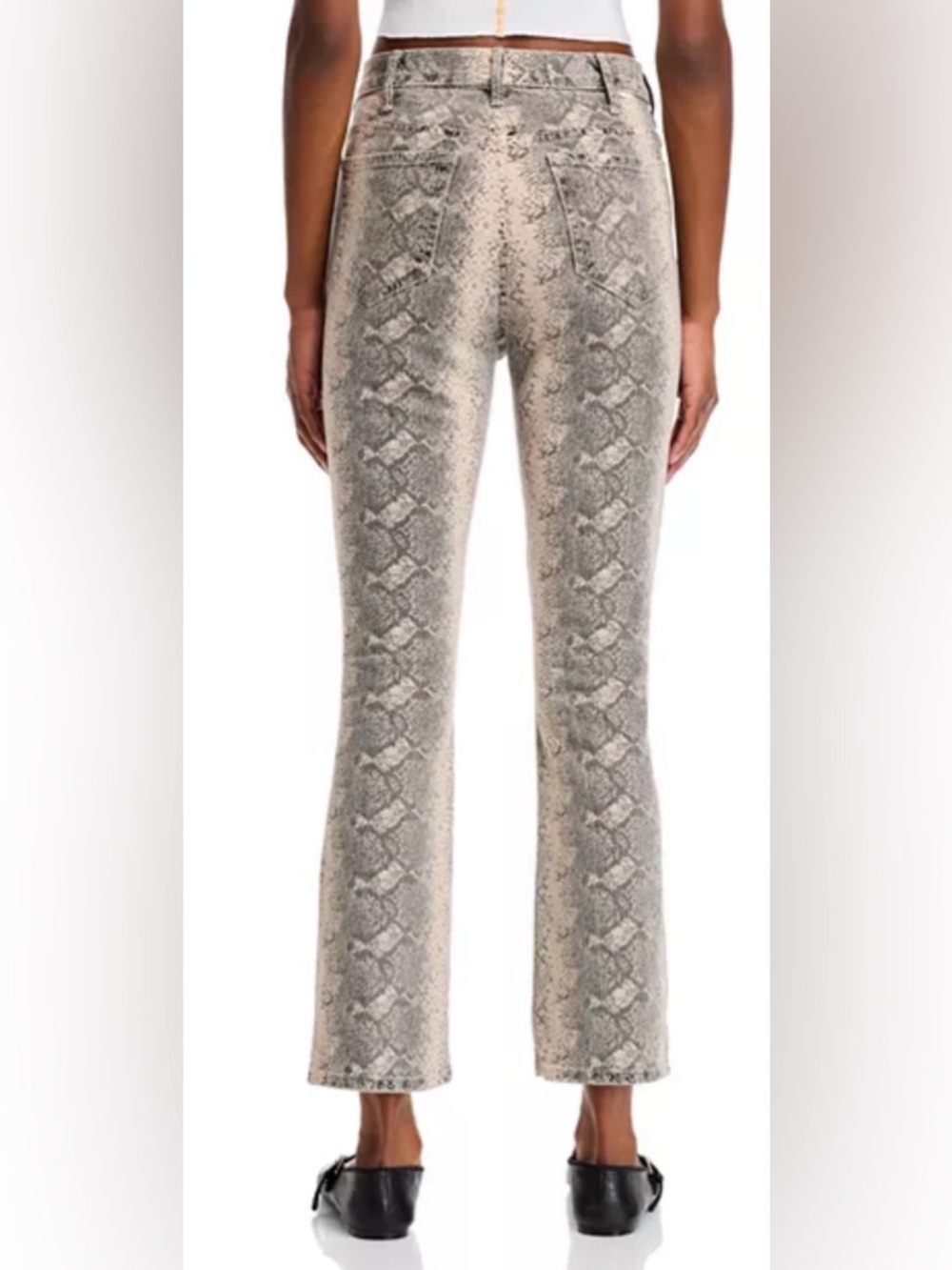 NWT MOTHER "The Hustler" Flood jeans in the "Boa Babe" snake print 27 - Picture 4 of 16